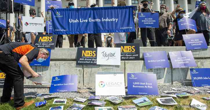 Stagehands march to Utah Capitol, urging more government help until live events come back