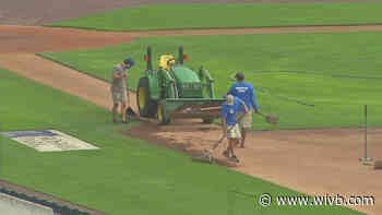 Preparations being made at Sahlen Field to host Toronto Blue Jays practice squad