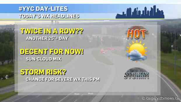 Widespread stormy weather could return to Calgary today with severe potential