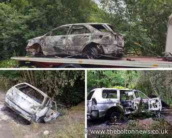 Burnt-out cars found in Cutacre Country Park and Leverhulme Park, Bolton