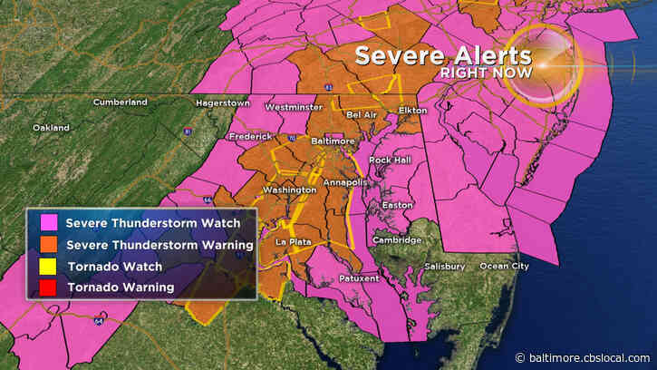 Maryland Weather: Severe Thunderstorm Warnings In Effect For Much Of State