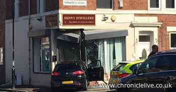 First footage from the scene after car smashes into jewellery shop