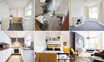 Crafty entrepreneur spends £25,000 transforming three-storey townhouse to stunning home in six weeks - Daily Mail