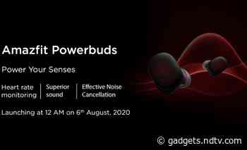 Amazfit Powerbuds With Heart Rate Sensor to Launch in India on August 6