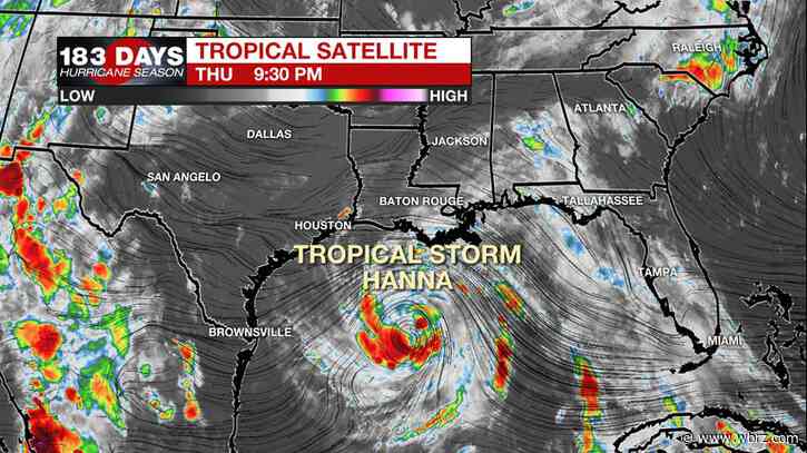 Tropical Storm Hanna forms in Gulf, wet weather for Louisiana