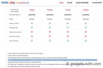 Tata Sky Broadband Increases Post FUP Speed to 3 Mbps for All Unlimited Plans