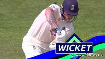England v West Indies: Ben Stokes bowled by Kemar Roach