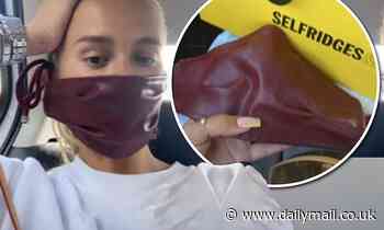 Molly-Mae Hague is left unimpressed after buying a £75 burgundy leather face mask