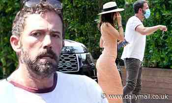 Ben Affleck puts on casual display in white as he takes girlfriend Ana de Armas out to lunch in LA
