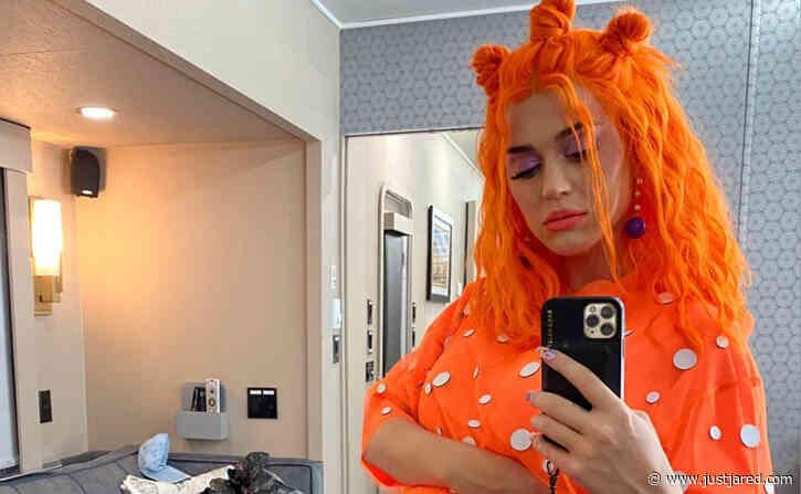 Pregnant Katy Perry Wears Orange Wig, Shows Off Baby Bump for Tomorrowland