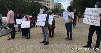 Black families rally at Alberta legislature against racism in schools