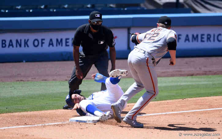 Dodgers’ offense runs short in loss to Giants
