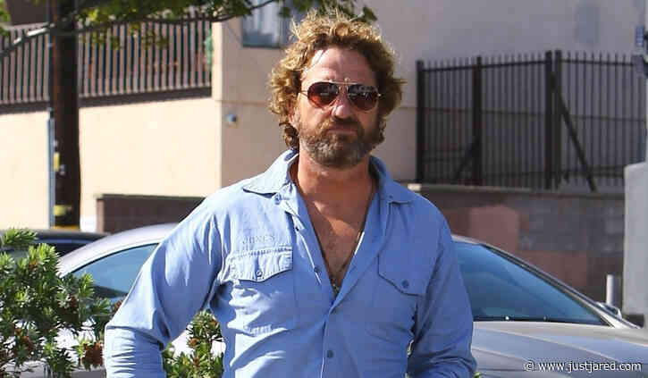 Gerard Butler Looks Cool While Meeting Up with a Friend