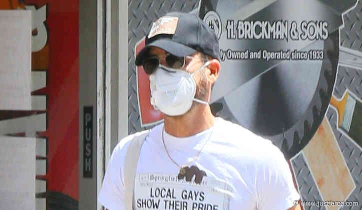 Justin Theroux Wears 'Local Gays Show Their Pride' Shirt While Out in NYC