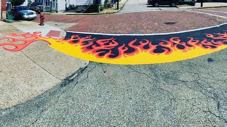 Millvale Volunteer Fire Department Finishes Unique Crosswalk Art