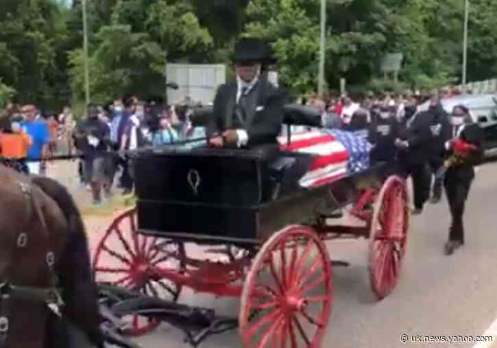 Carriage Carries Casket of Rep. John Lewis Over Edmund Pettus Bridge in Selma, Alabama