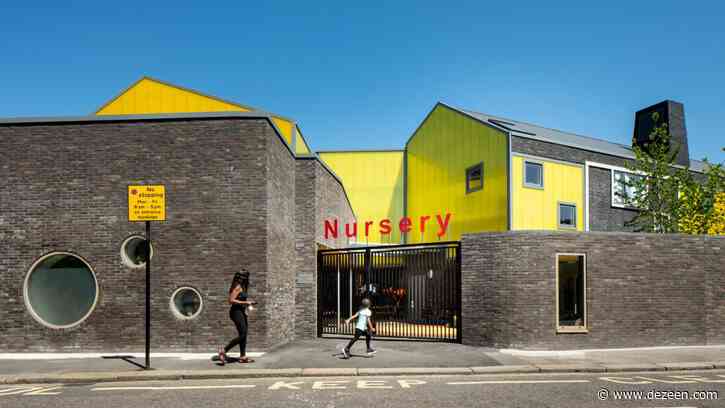 Grey brick and yellow polycarbonate contrast to create striking Peckham primary school