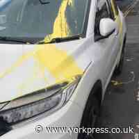 Yellow paint thrown over car Honda HRV in Harrogate