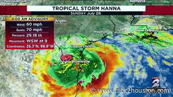 Houston forecast: Hanna to bring more rain to Houston Sunday - KPRC Click2Houston