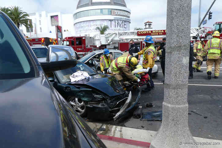 DUI suspected following multi-vehicle crash in Costa Mesa