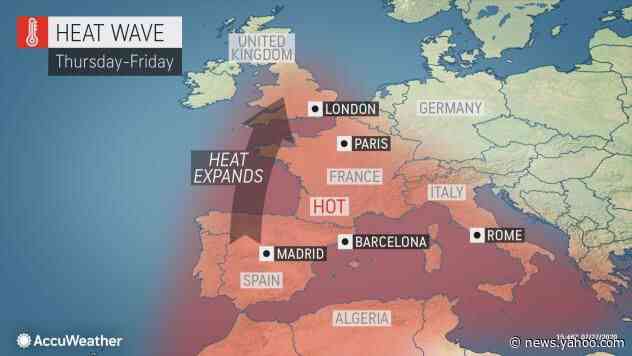 Sweltering heat builds across western Europe as wildfire rages in France