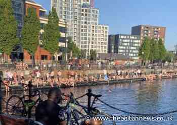 Loudspeaker system placed at Salford Quays to stop jumping