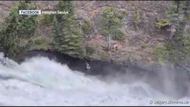 Dangerous stunt horrifies onlookers at Bow Falls, video posted to social media