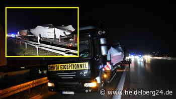 A6/Sankt Leon-Rot: Lkw-Unfall: Zwei geladene Luxusyachten völlig zertrümmert - heidelberg24.de