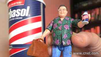Unboxing Mattel's Dennis Nedry Barbasol can for SDCC 2020 video     - CNET