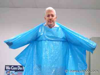 Photos: The faulty protective gear sent to US care homes, from gowns without arm holes to strapless masks