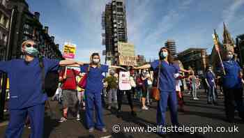 In Pictures: NHS workers march on Downing Street to demand pay rise