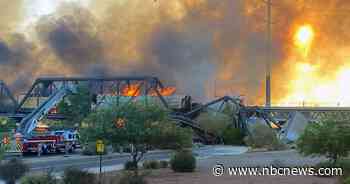 Bridge partially collapses near Phoenix in wake of massive fire and train derailment