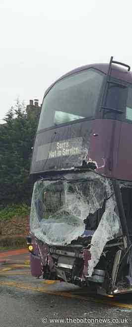 Van crashes into bus on Hough Lane, Tyldesley