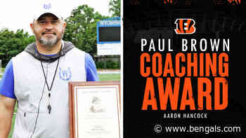 Aaron Hancock of Wyoming High School Wins Paul Brown Coaching Award - Bengals.com