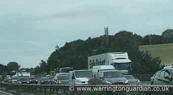 Lane closed on M56 at Preston Brook following car crash