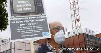 Pensioners protest outside BBC in attempt to save free TV licences for over 75s