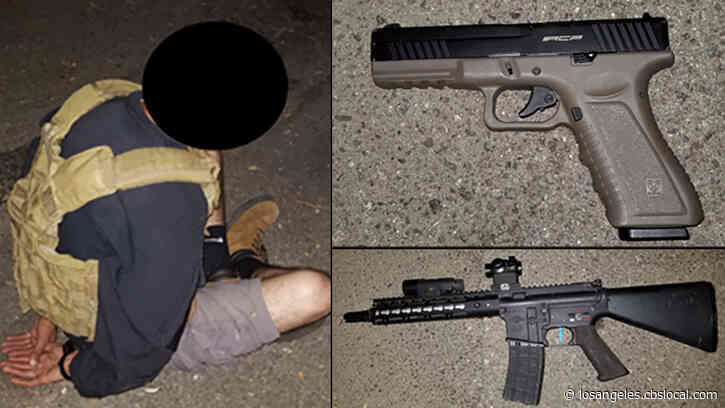 Man Found In Pomona Alley Wearing Tactical Vest, Carrying Replica Airsoft Rifle Hospitalized For Mental Health Evaluation