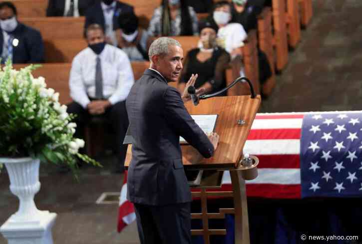 Obama aims criticism at Trump in eulogy for civil rights leader