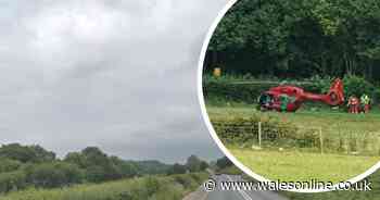 Person taken to hospital as air ambulance called to crash in Newport