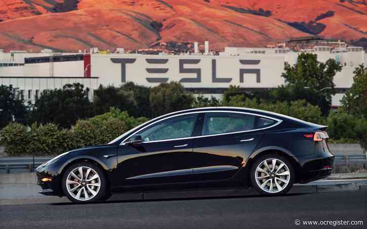 Orange County auto sales plunge 22%; Tesla Model 3 top-selling car