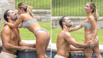 Eric Decker Grabs Handful Of Thonged-Out Wife Jessie James In Cheetah Bikini
