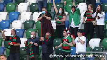 Glentoran win Irish Cup during first UK match played in front of fans