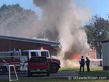 Trailer at Smiths Falls high school catches fire, explodes