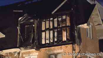 Fire destroys section of townhouse complex in Toronto's Belgravia's neighbourhood
