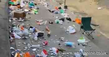 Disgusting state of Cardiff Bay after crowds gathered on Friday