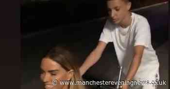 Katie Price hits the town in a wheelchair after breaking both her feet