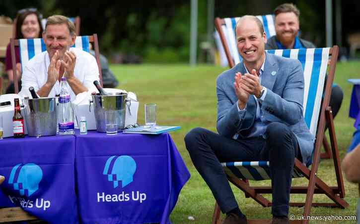 Prince William hosts garden party to watch FA Cup Final and raise mental health awareness