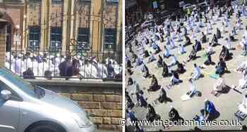 The same Eid prayers in Blackburn viewed from two different angles