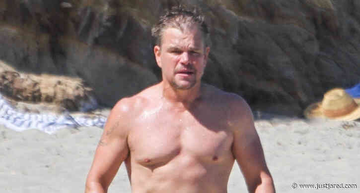 Matt Damon Shows Off His Fit Physique During Day at the Beach