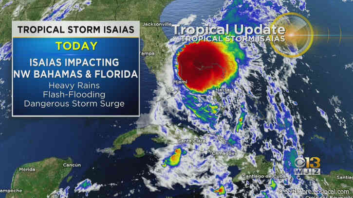 Tropical Storm Isaias Lashes Florida Coast, Expected To Bring Heavy Rains To Maryland By Tuesday